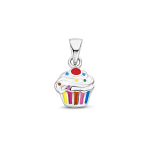 hanger cupcake 11 mm zilver gerhodineerd