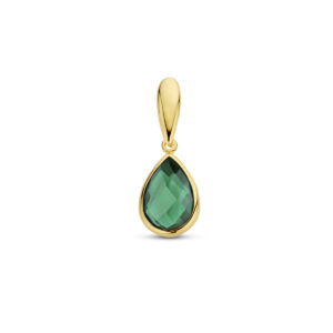 hanger groen agaat 12,5 mm 14K geelgoud