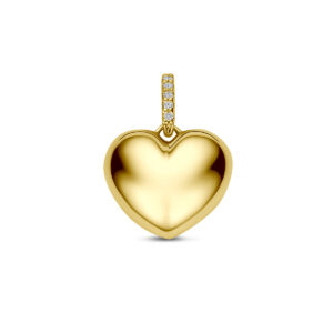 hanger hart diamant 0.03ct h si 12 mm 14K geelgoud
