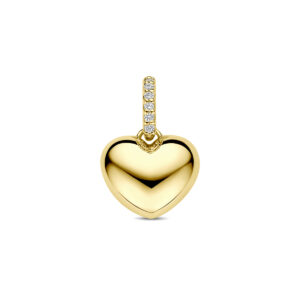 hanger hart diamant 0.03ct h si 9 mm 14K geelgoud
