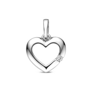 hanger hart zirkonia 10,5 mm zilver gerhodineerd