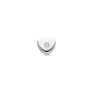 hanger hart zirkonia 5 mm zilver gerhodineerd