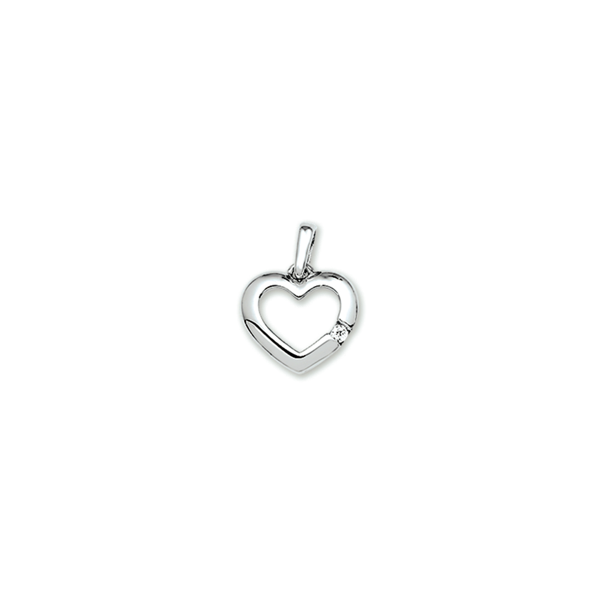 hanger hart zirkonia zilver gerhodineerd