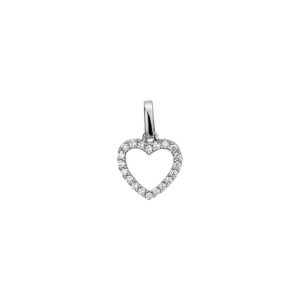 hanger hart zirkonia zilver gerhodineerd