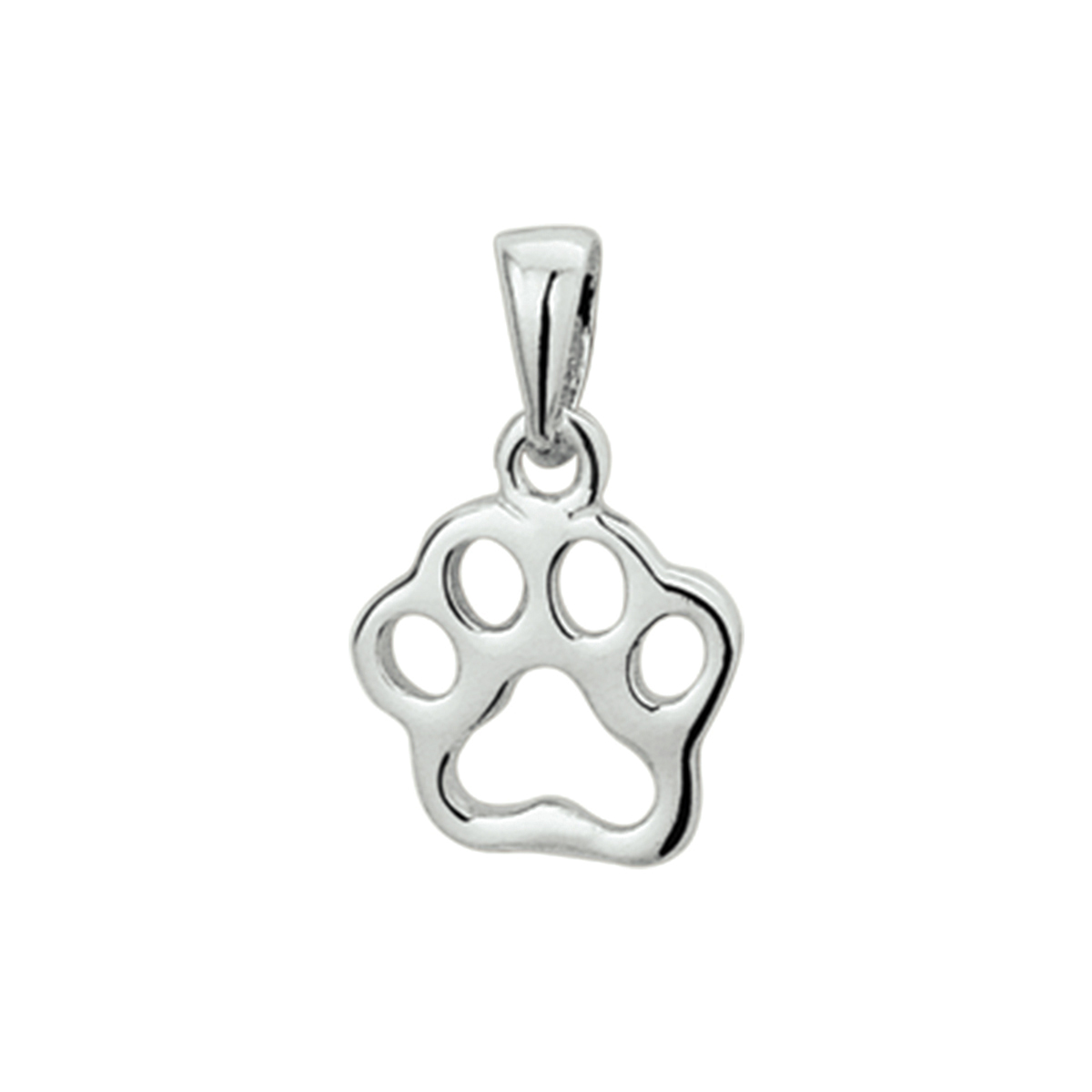 hanger hondenpoot zilver gerhodineerd