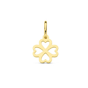 hanger klavertje 8,5 mm 14K geelgoud
