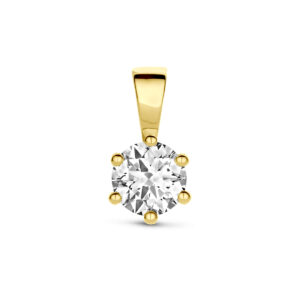 hanger zirkonia 13,5 mm 14K geelgoud