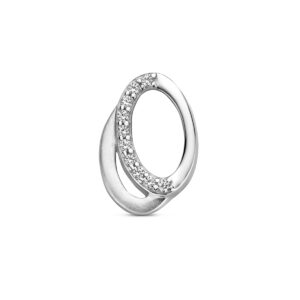 hanger zirkonia poli/mat 13,5 mm zilver gerhodineerd