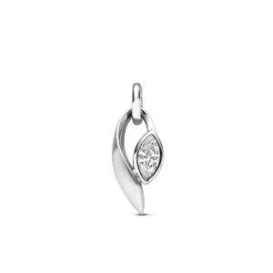 hanger zirkonia poli/mat 14 mm zilver gerhodineerd