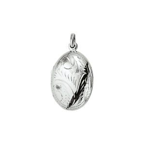medaillon gravure zilver gerhodineerd