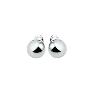 oorclips halfbol zilver wit