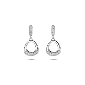 oorhangers zirkonia 18 mm zilver gerhodineerd