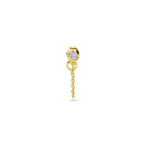 oorknop zirkonia 1 micron per stuk zilver verguld (geel)
