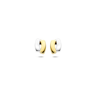 oorknoppen 14K bicolor goud geel/wit