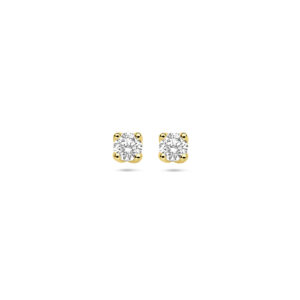oorknoppen lab grown diamant 0.20ct. (2x 0.10ct) h si 3,25 mm 14K geelgoud