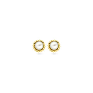 oorknoppen parel 5,0 mm 14K geelgoud