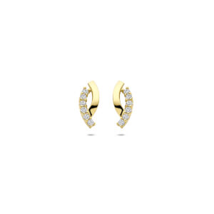 oorknoppen zirkonia 10,5 mm 14K geelgoud