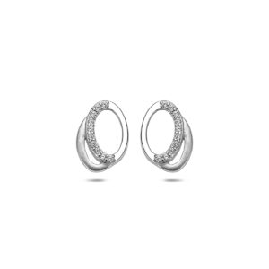 oorknoppen zirkonia poli/mat 12,5 mm zilver gerhodineerd