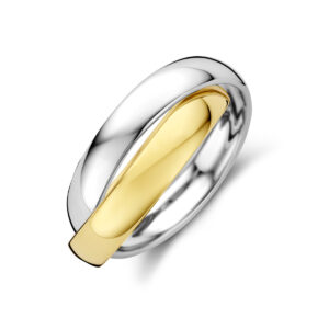 ring 14K bicolor goud geel/wit