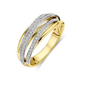 ring diamant  0.52ct h si 14K bicolor goud geel/wit