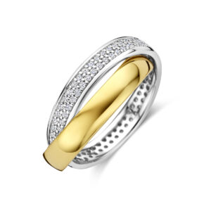 ring diamant 0.54ct h si 14K bicolor goud geel/wit