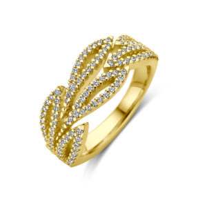 ring diamant 0.55ct h si 14K geelgoud