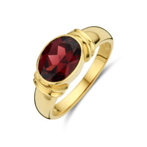 ring granaat 14K geelgoud