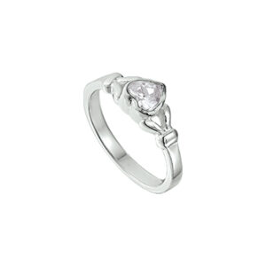 ring hart zirkonia zilver wit