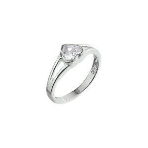 ring hart zirkonia zilver wit