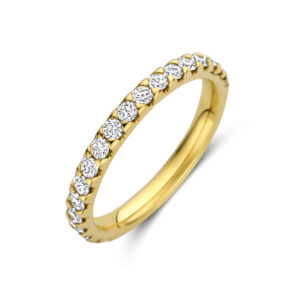 ring lab grown diamant 1.00ct f vs 14K geelgoud