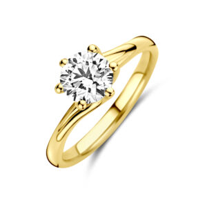 ring lab grown diamant 1.00ct g vs 14K geelgoud