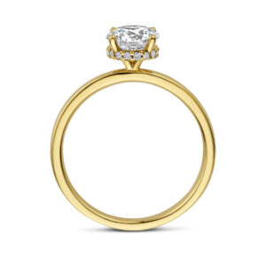 ring lab grown diamant rond 1.07ct f vs 14K geelgoud