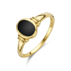 ring onyx 14K geelgoud