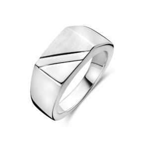 ring poli/mat zilver wit
