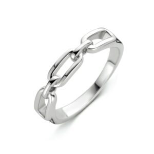 ring schakel zilver gerhodineerd