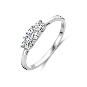ring trilogie zirkonia zilver gerhodineerd