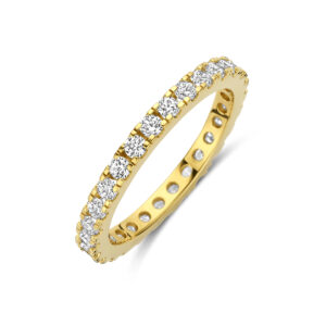 ring zirkonia 3 micron zilver verguld (geel)