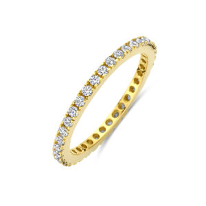 ring zirkonia 3 micron zilver verguld (geel)