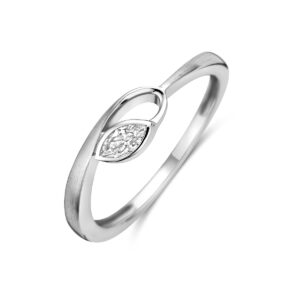 ring zirkonia poli/mat zilver gerhodineerd