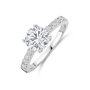 ring zirkonia zilver gerhodineerd