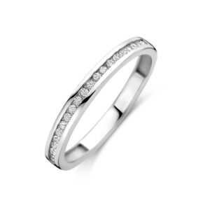 ring zirkonia zilver gerhodineerd