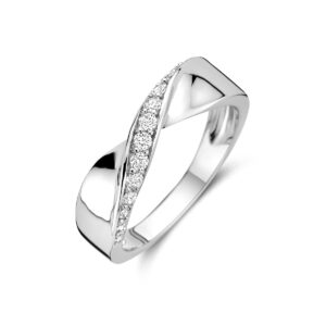 ring zirkonia zilver gerhodineerd