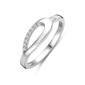 ring zirkonia zilver gerhodineerd