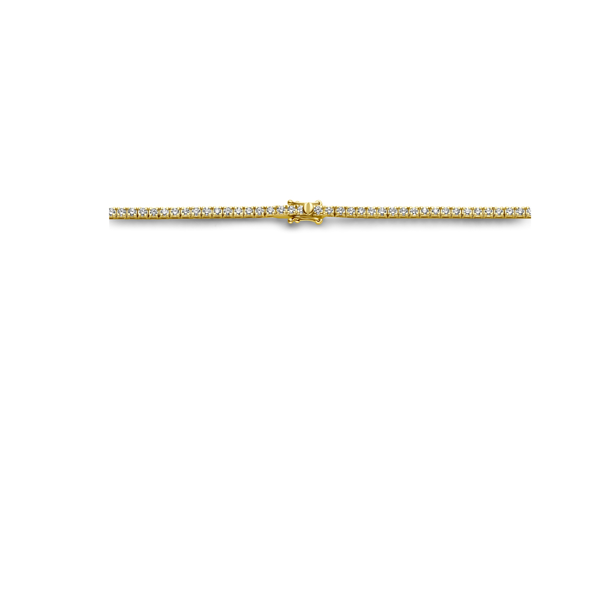 tenniscollier lab grown diamant 5.00ct g si 2,5 mm 42 cm 14K geelgoud - Afbeelding 3