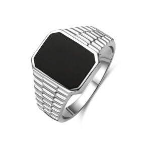zegelring onyx zilver gerhodineerd