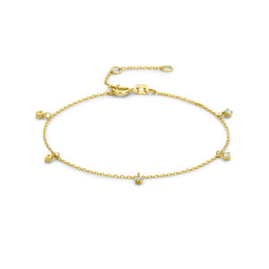 9k armband zirkonia 15,5 - 17 - 18,5 cm 9K geel