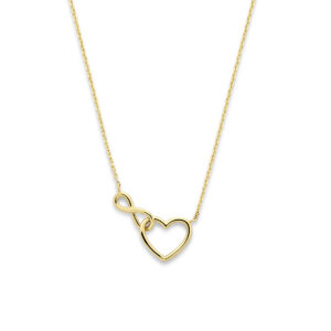9k collier hartje en infinity 40 - 42 - 44 cm 9K geel