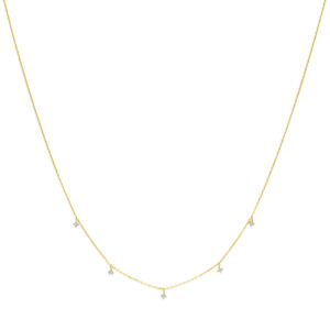 9k collier zirkonia 41 - 43 - 45 cm 9K geel