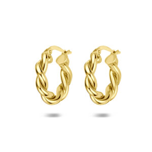 9k oorringen gedraaid 17,5 mm 9K geel