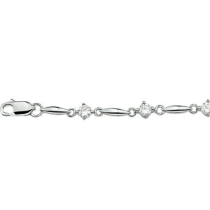 armband zirkonia 5,0 mm 18,5 cm zilver gerhodineerd